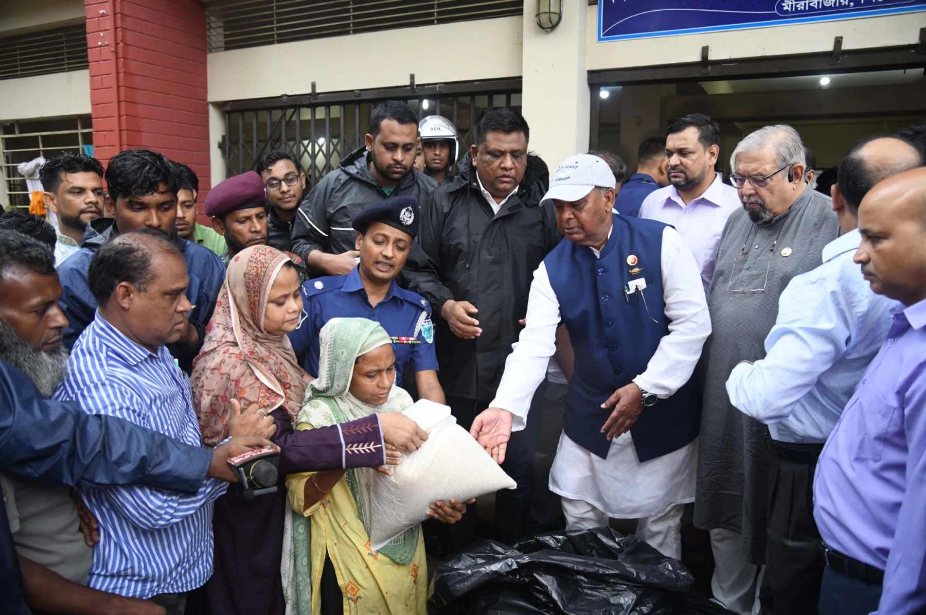 Relief distribution for flood-affected families in Sylhet City, June 2024
